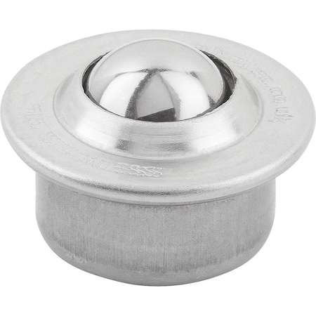 Kipp Ball Transfer Unit Housing, Form:D Stainless Steel, Comp:Stainless Steel K0760.315